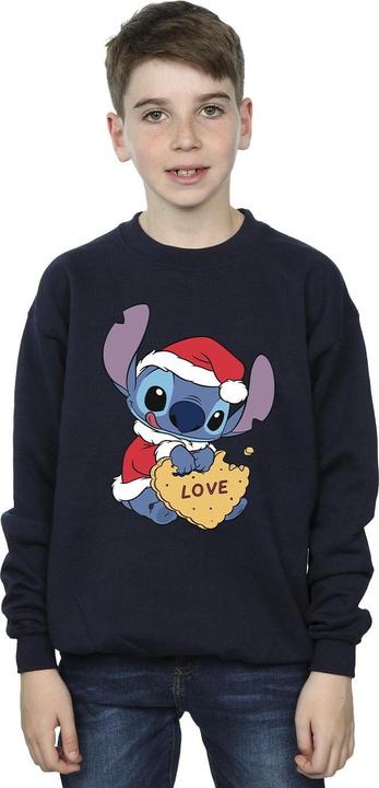Actual product image Disney Boys Lilo And Stitch Christmas Love Biscuit Sweatshirt (104)