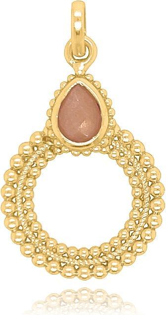 Immagine prodotto Leyda Ciondolo a forma di cerchio (Pietra, placcato oro 750 / oro 18 K, Argento 925)