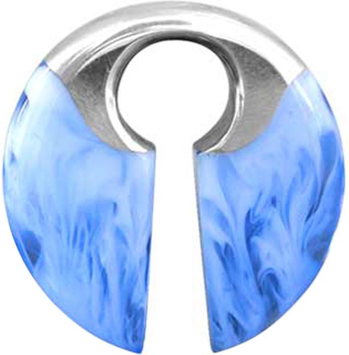 Image du produit Star Piercing Ohrgewicht Schlüsselloch silber Frost Epoxy blau (Laiton, Organique)