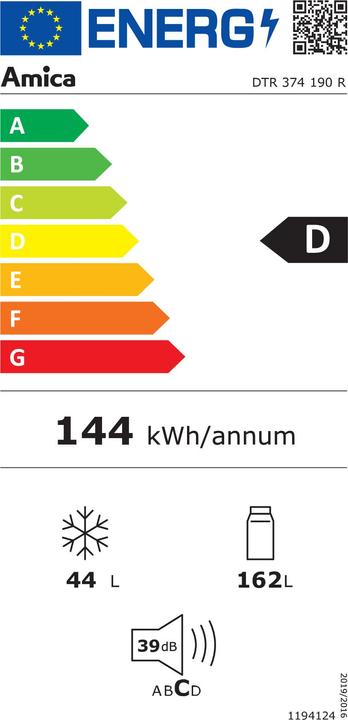 Energie-Label Amica DTR374190R (206 l)