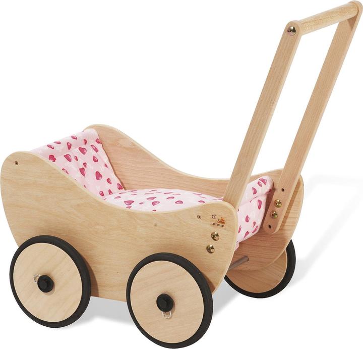 Produktbild Pinolino Puppenwagen 'Trixi' komplett mit Bettzeug Herzchen Rosa