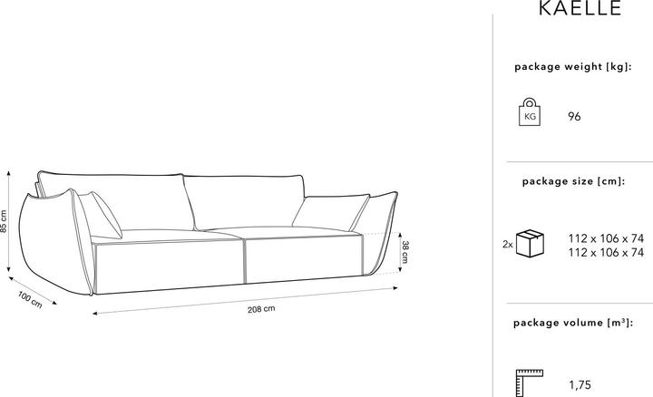 Actual product image Micadoni Kaelle (3-seater, 2 person sofa, 4-seater)