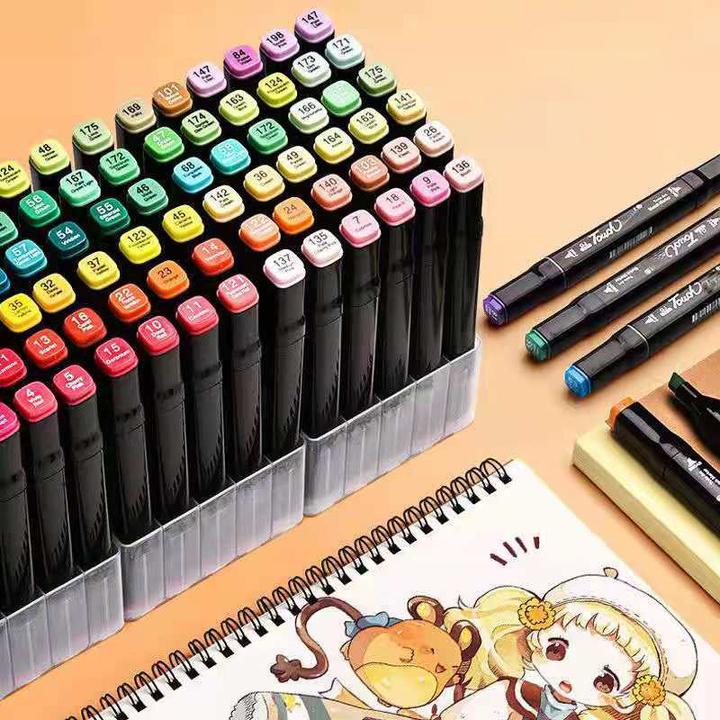 Immagine prodotto I Am Creative Wasserfeste Acryl Filzstifte Permanent Marker Doppelspitz Malstifte - Set (Colorato, 7 mm, 168 x)