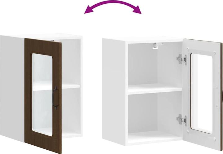 Immagine prodotto VidaXL Pensile da cucina con anta in vetro Kalmar marrone effetto rovere (40 x 31 x 60 cm)