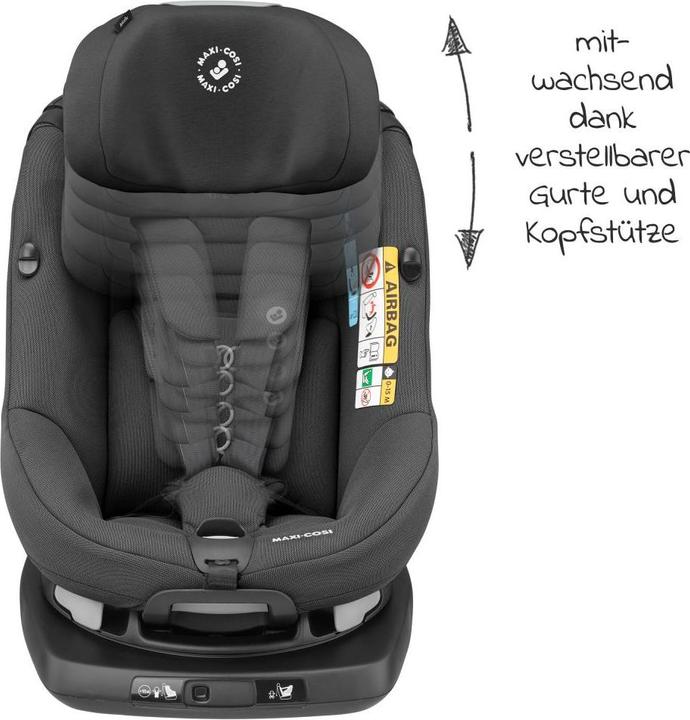 Actual product image Maxi-Cosi AxissFix Authentic Graphite (Reboarder, ECE R129/i-Size Standard)