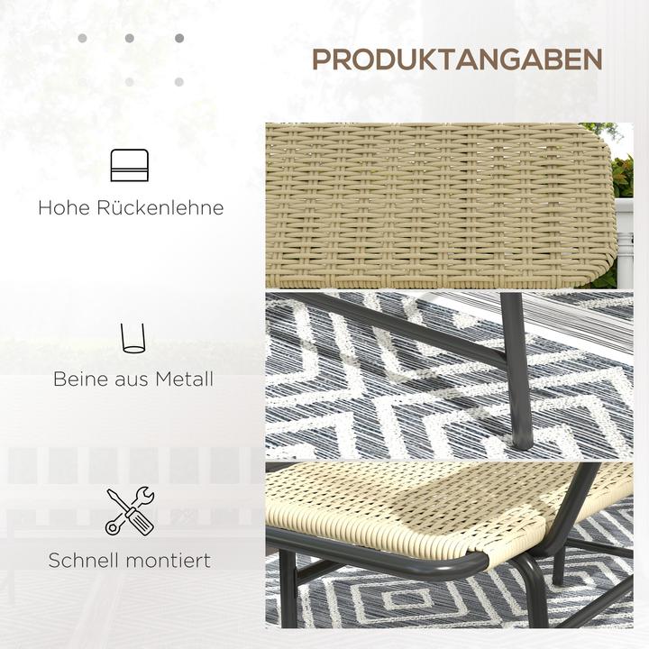 Actual product image Outsunny Garden bench with rattan look