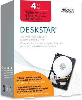 Produktbild Hitachi Deskstar 7K4000, 7200rpm, 64MB, 4TB, SATA-3, Retail (4 TB, 3.5")