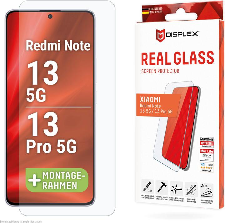 Actual product image Displex Real Glass, 2D Panzerglas (1 Piece, Xiaomi Redmi Note 13 5G, Xiaomi Redmi Note 13 Pro 5G)