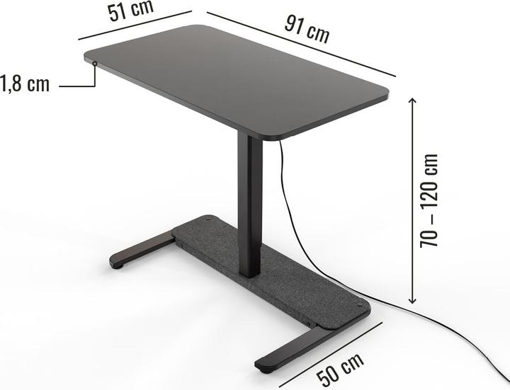 Actual product image Yaasa Desk One - Dark grey/black (91 x 51 cm)