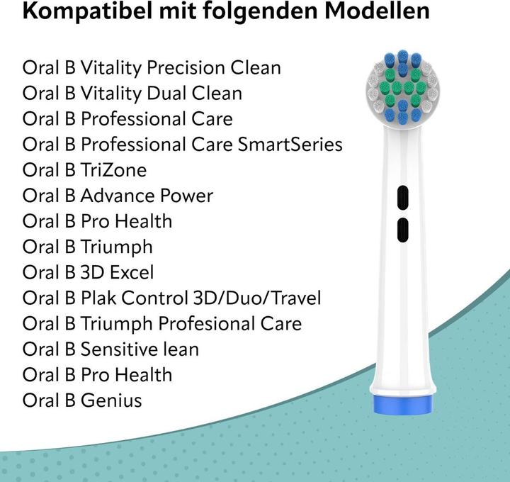 Actual product image Ora-Care Replacement brushes compatible with Oral-B Wide-Angle-Clean 8-pack (8 x)