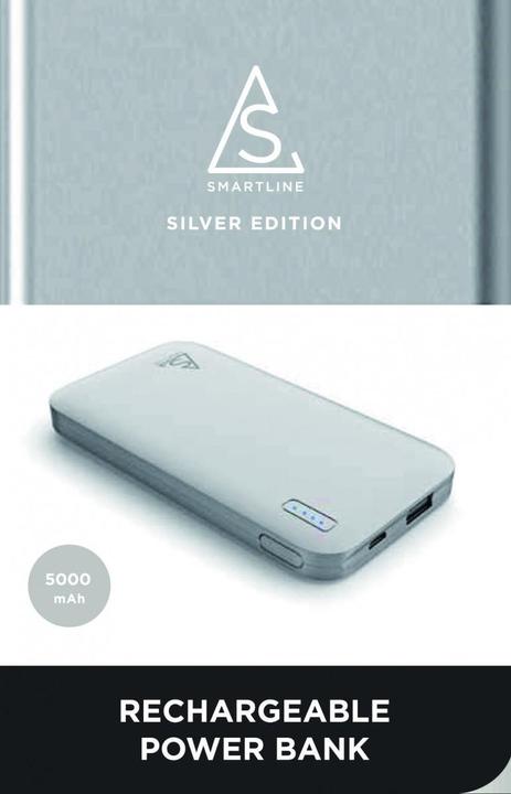 Produktbild Holdit Powerbank Smartline 5000 mAh Silver (613368) (5000 mAh)