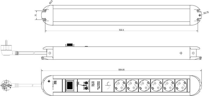 Actual product image Bachmann Socket strip (6 x, CEE 7/3, 2 m)