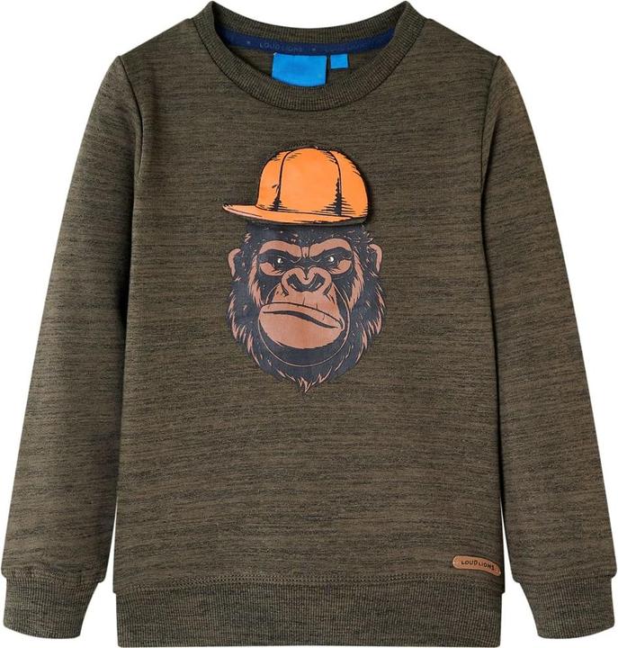 Actual product image VidaXL Children's sweatshirt dark khaki melange 92,Material: 80 (92)