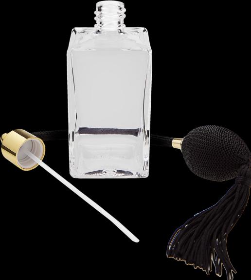 Image du produit Vaporisateur de table, verre carré avec pompe à bille dorée pour 100 ml, H 14 cm (100 ml)