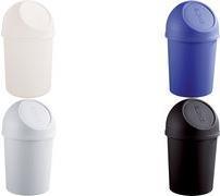 Produktbild Helit Abfallbehälter mit Push-Einwurfklappe, 6 Liter, weiss rund, aus PP, Durchmesser: 216 mm, Höhe: 375 m (6 l)