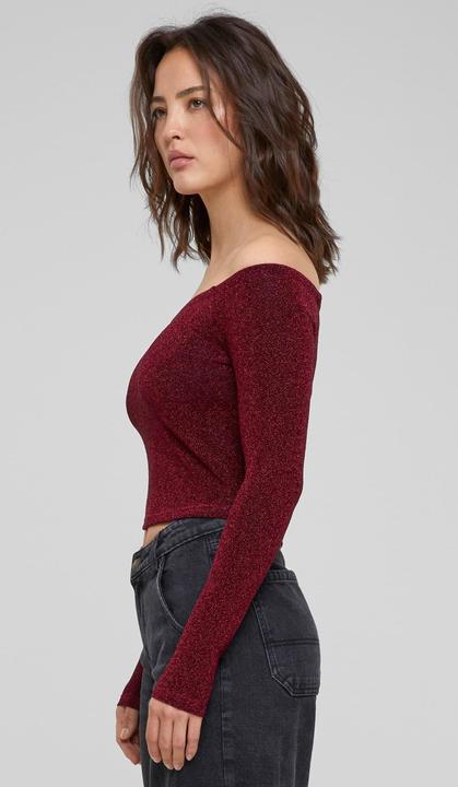 Actual product image Urban Classics Ladies Off Shoulder Glitter Longsleeve (4XL)
