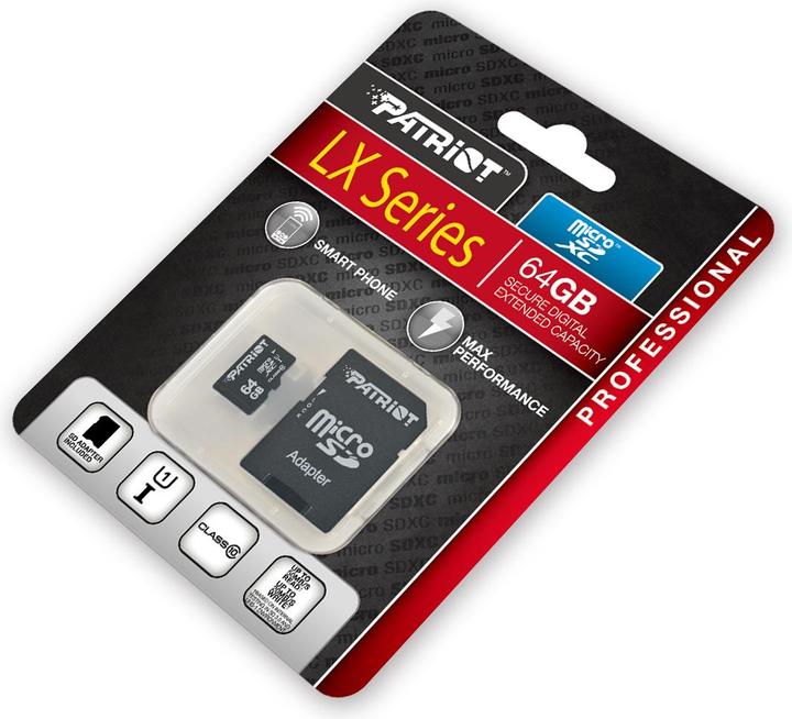 Actual product image Patriot microSDXC memory card class 10 (64 GB, microSDXC)
