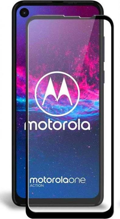 Actual product image Screenguard Motorola One Action Full Screen Protective Glass Film 2.5D 9H (1 Piece, Motorola One Action)