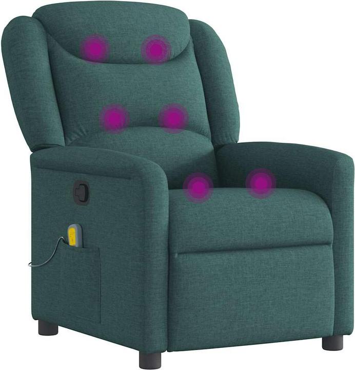 Actual product image VidaXL Massage armchair Dark green fabric Massage TV armchair