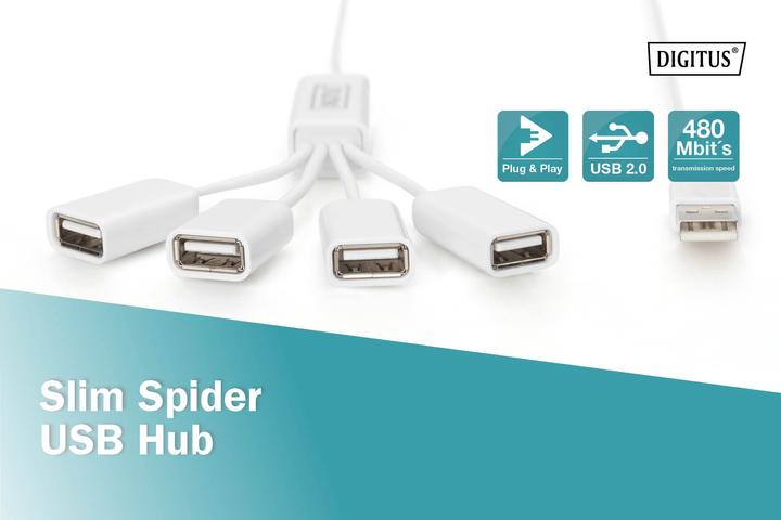 Produktbild Digitus Slim Spider (USB-A, 4 Ports)