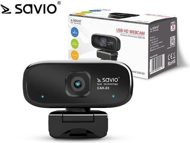 Immagine prodotto Savio Webcam Elmak USB HD CAK-03 con microfono, 1280x720 (2 Mpx)