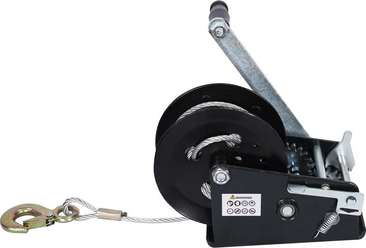 Actual product image XPOtool Cable Winch with Hand Crank and 10m Steel Wire Rope for Pulling up to 1500kg Heavy Duty Load
