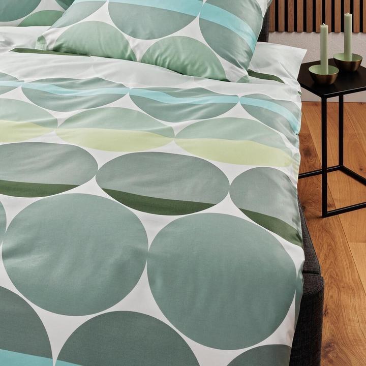 Immagine prodotto Janine Mako-Satin Bettwäsche J.D. 87104 salbeigrün (Set di biancheria da letto, 160x210 cm + 65x100 cm)
