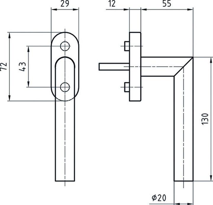 Actual product image Glutz Free-closing window handles 53021 (Window handles)