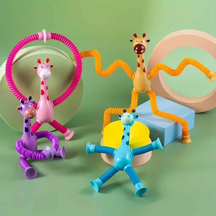 Produktbild Milkii Spielzeug Giraffe mit Teleskop-Armen und -Beinen, Pink