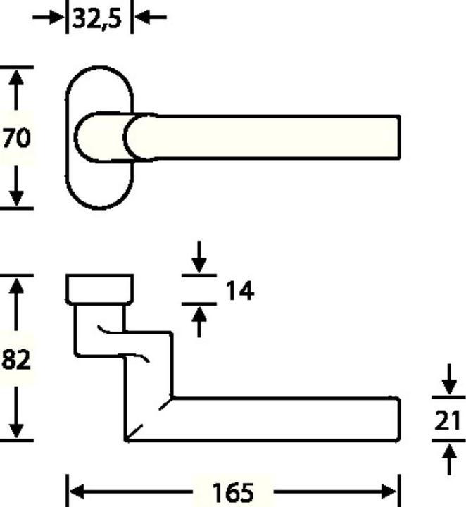Actual product image FSB Fire protection lever handle aperture part 06 1076 stainless steel 6204 straight square 9 mm (Door handle)