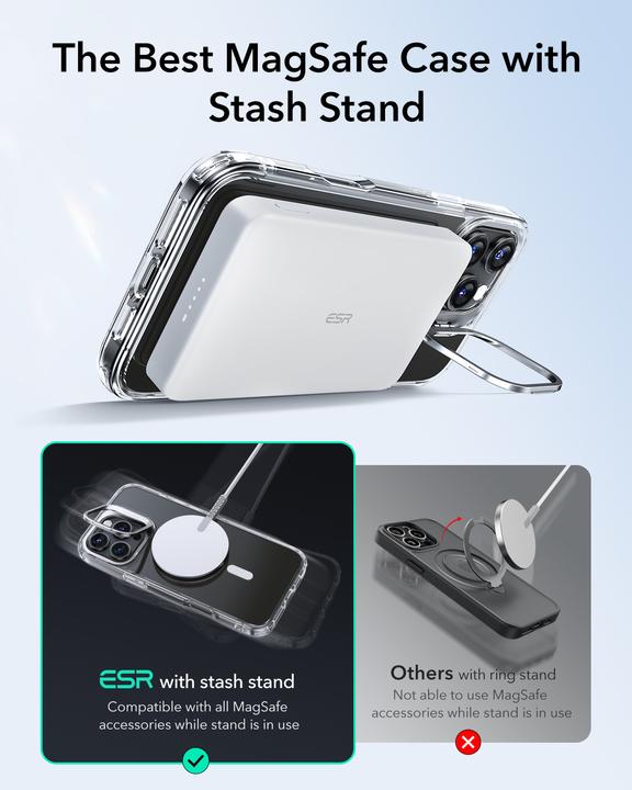 Immagine prodotto ESR Custodia HaloLock ibrida classica con supporto Stash (Apple iPhone 16 Pro Max)