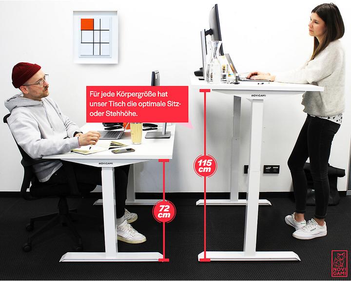 Produktbild Novigami Schreibtisch elektrisch höhenverstellbar Ototo | Stehpult | BxT 1400 x 800 mm | Chalet Eiche | Novig