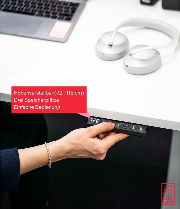 Produktbild Novigami Schreibtisch elektrisch höhenverstellbar Ototo | Stehpult | BxT 1400 x 800 mm | Chalet Eiche | Novig
