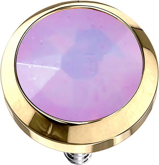 Immagine prodotto Star Piercing Ancora dermica placcata in oro con opale rosa (senza ottone, Acciaio chirurgico 316L)