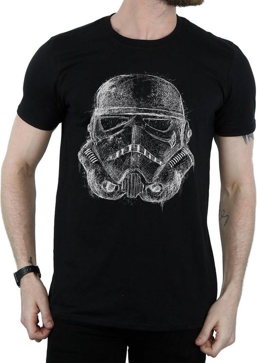 Actual product image Star Wars Mens Stormtrooper Scribble Helmet T-Shirt (XL)