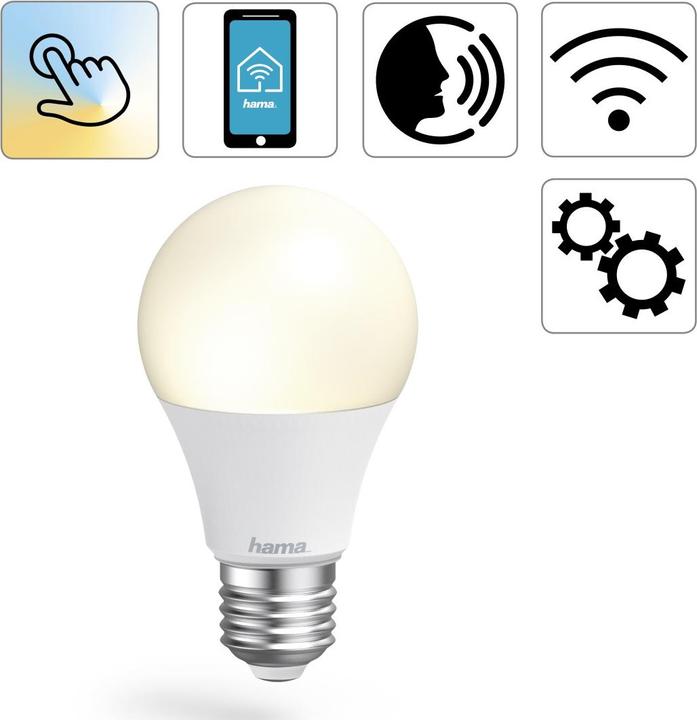Actual product image Hama WLAN LED-Lampe (E27, 10 W, 806 lm, 1 x, A)