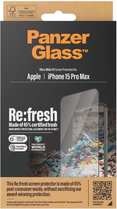 Produktbild PanzerGlass Re:fresh (1 Stück, Apple iPhone 15 Pro Max)