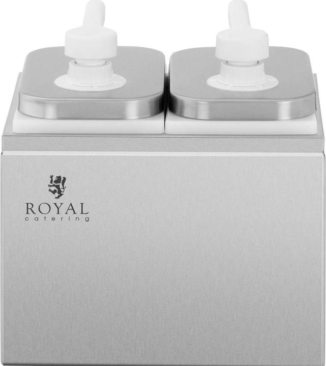 Produktbild Royal Catering Saucenspender Pumpspender Senfspender Dosierspender Edelstahl 2 Pumpen 2 x 2 L