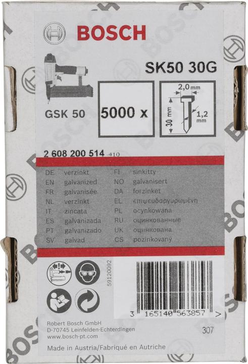 Image du produit Bosch Professional Zubehör Tige à tête fraisée SK50 30G, 1,2 mm, 30 mm, galvanisée
