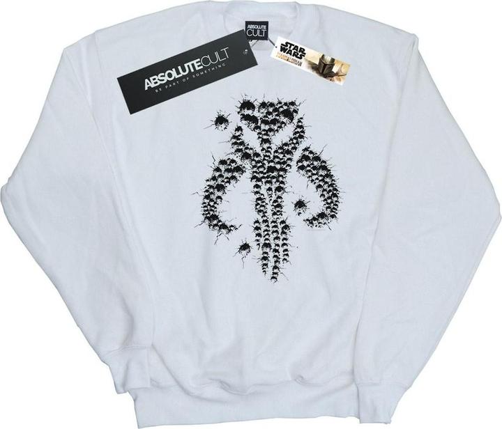 Actual product image Star Wars Mens The Mandalorian Blaster Skull Sweatshirt (S)