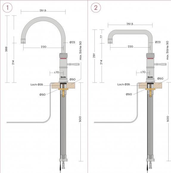 Immagine prodotto Quooker - Wasserhahn Classic Fusion Square COMBI Messing Patina
