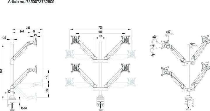Produktbild Multibrackets MB Gasliftarm HD (Tisch, 32")