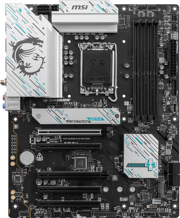 Produktbild MSI B760 GAMING PLUS WIFI DDR4 (LGA 1700, Intel B760, ATX)