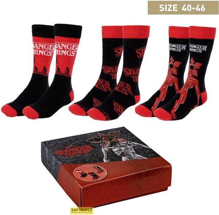 Produktbild Cerda STRANGER THINGS - Pack de 3 Paires de Chaussettes (Taille 40-46) (3er Pack, 40 - 46)