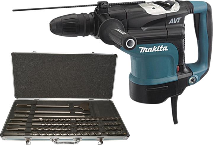 Productafbeelding Makita HR 4511 C Kombihammer 1350 Watt SDS Max 9,4 J + 7 tlg. Bohrer und Meissel Set (Elektrische stroom)