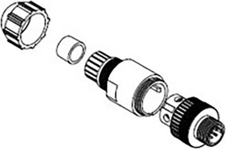 Molex 1200710044 Micro-Change (M12) Enkele sleutelgat met PG7 kabelaansluiting, 90° hoek vrouwelijk
