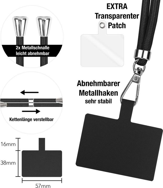 Image du produit Nalia Chaîne universelle pour téléphone portable à porter autour du cou avec pad