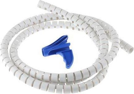 Immagine prodotto HellermannTyton Fascio di cavi con guaina a spirale HWPP 27 mm bianco (Tubo a spirale per cavi, 39 cm)