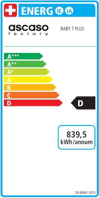 Energy Label Ascaso Baby T Plus