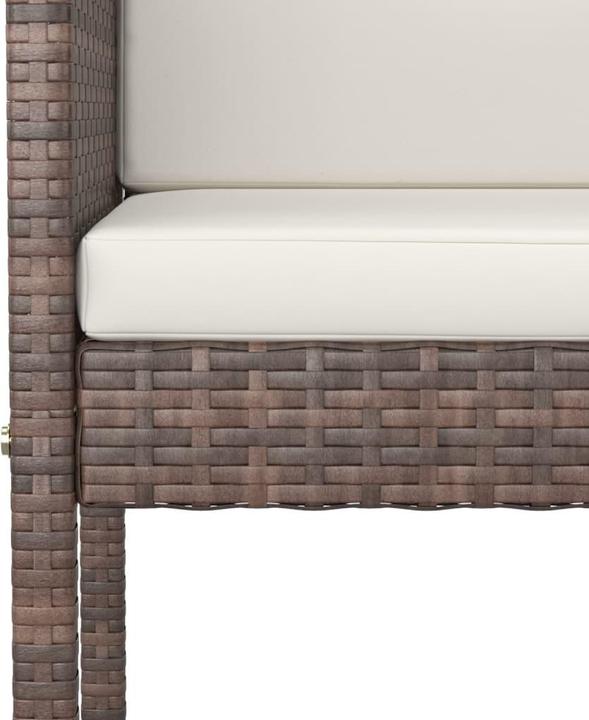 Actual product image VidaXL 9-piece Garden Bar Set with Cushions Brown Poly Rattan (48 cm)